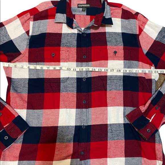 Express Mens XL Plaid Shirt - Picture 3 of 4